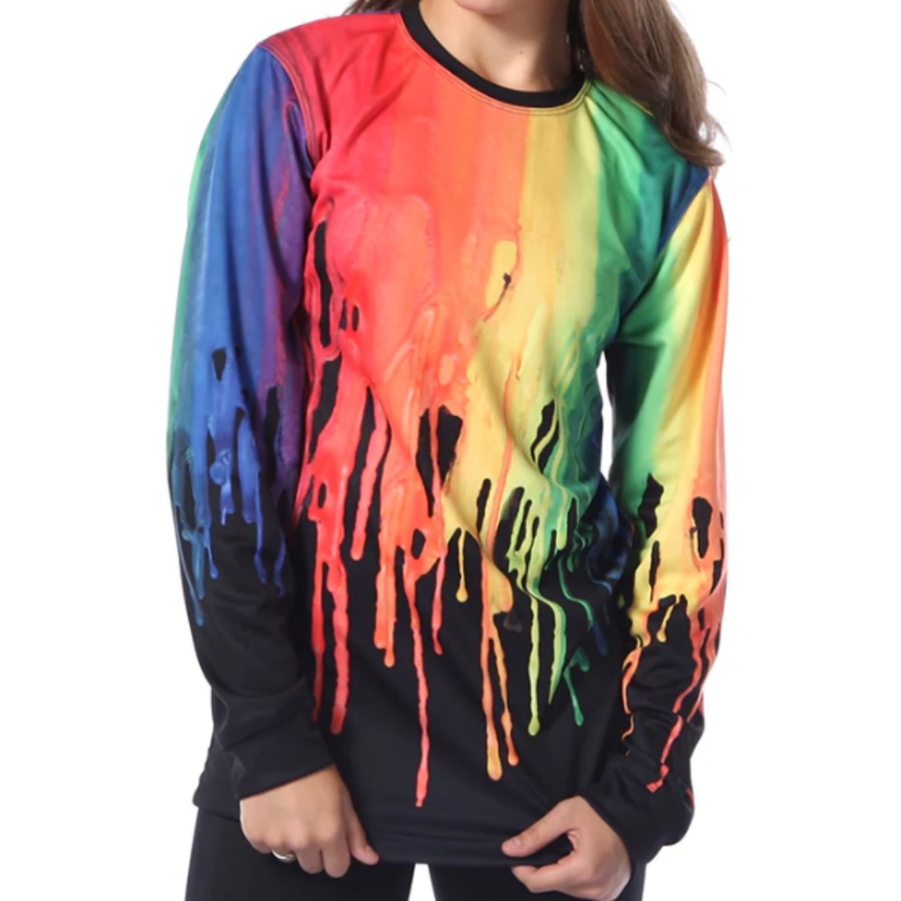 Just For Kix Alexandra Collection Paint Drip Long Sleeve Tee Youth 14-16